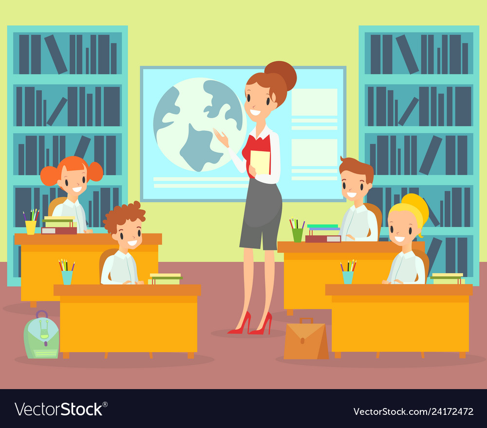 Children in classroom Royalty Free Vector Image