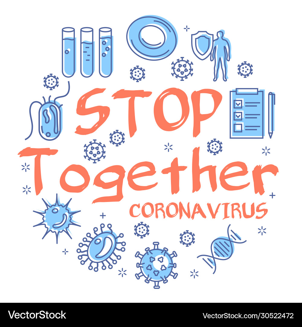 Linear concept coronavirus - stop Royalty Free Vector Image
