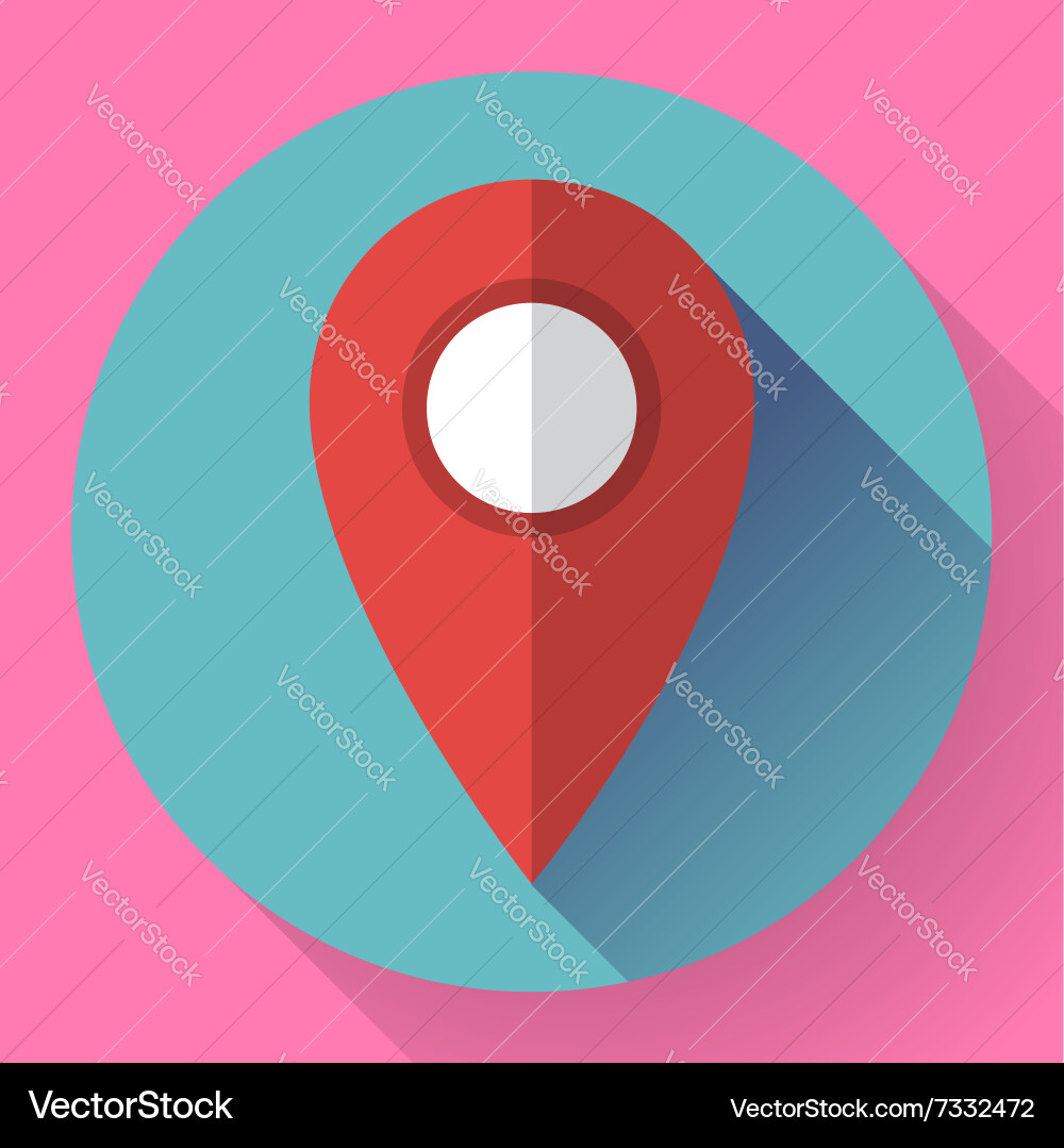 Map pointer flat icon Royalty Free Vector Image