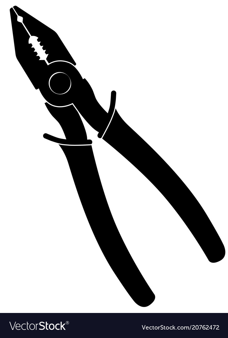 Pliers icon on the white background Royalty Free Vector
