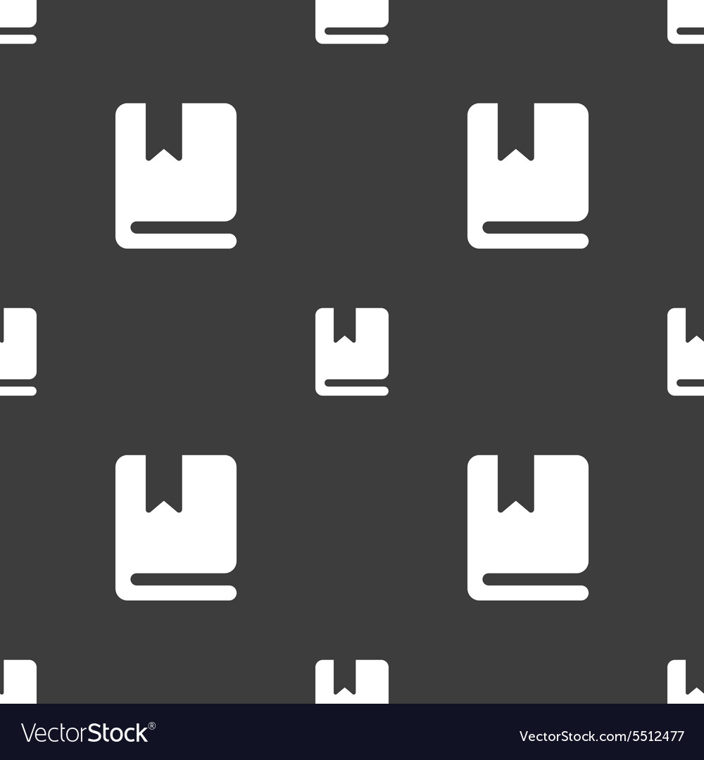 Bookmark icon sign seamless pattern on a gray