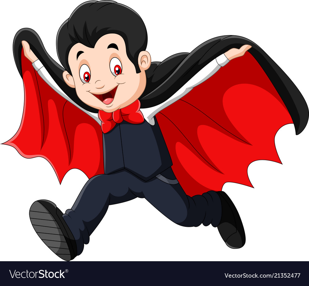 Cartoon happy vampire Royalty Free Vector Image