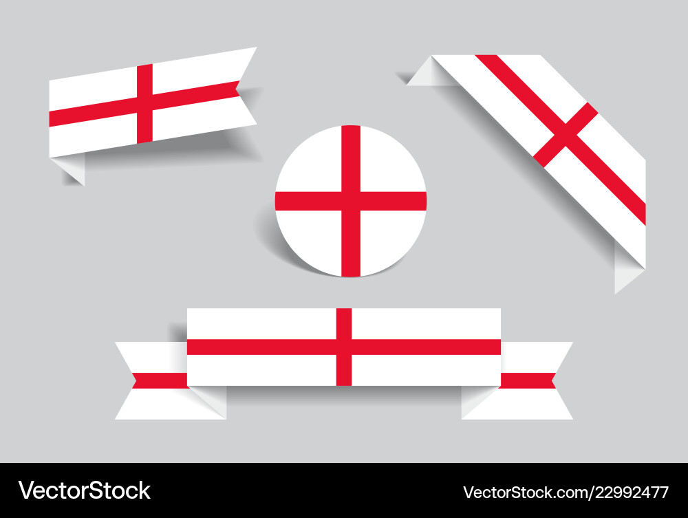 English flag stickers and labels Royalty Free Vector Image