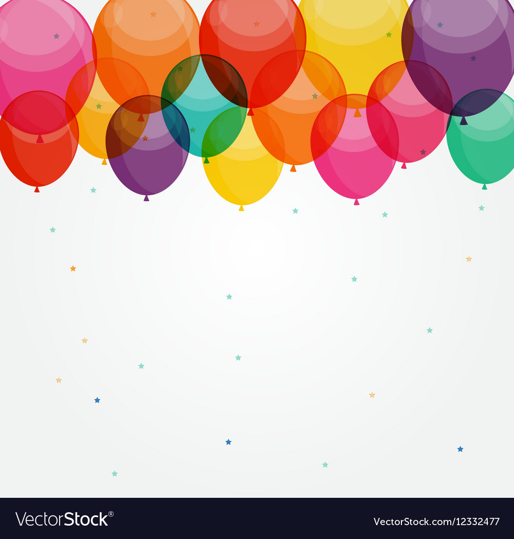 Glossy happy birthday balloons background Vector Image