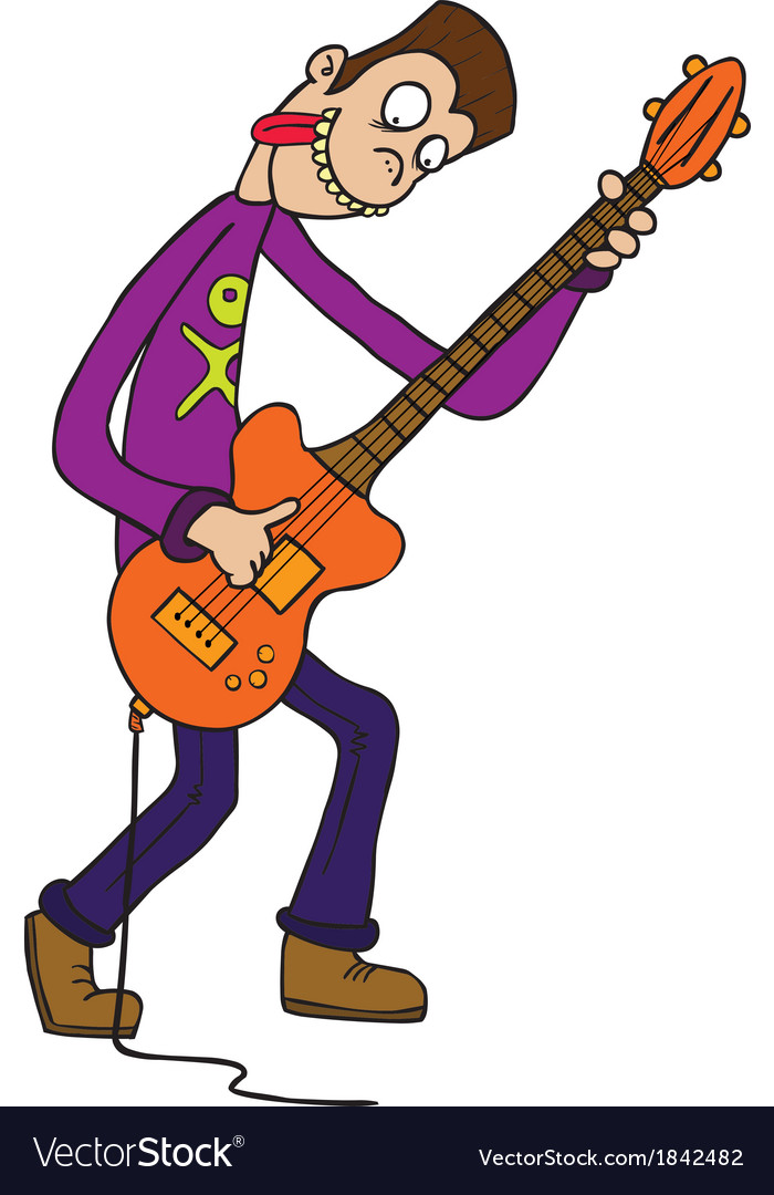 cartoon bass player