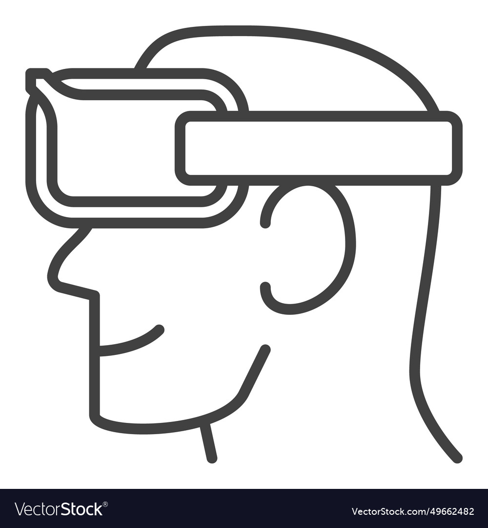 Fpv drone goggles concept outline icon or sign Vector Image