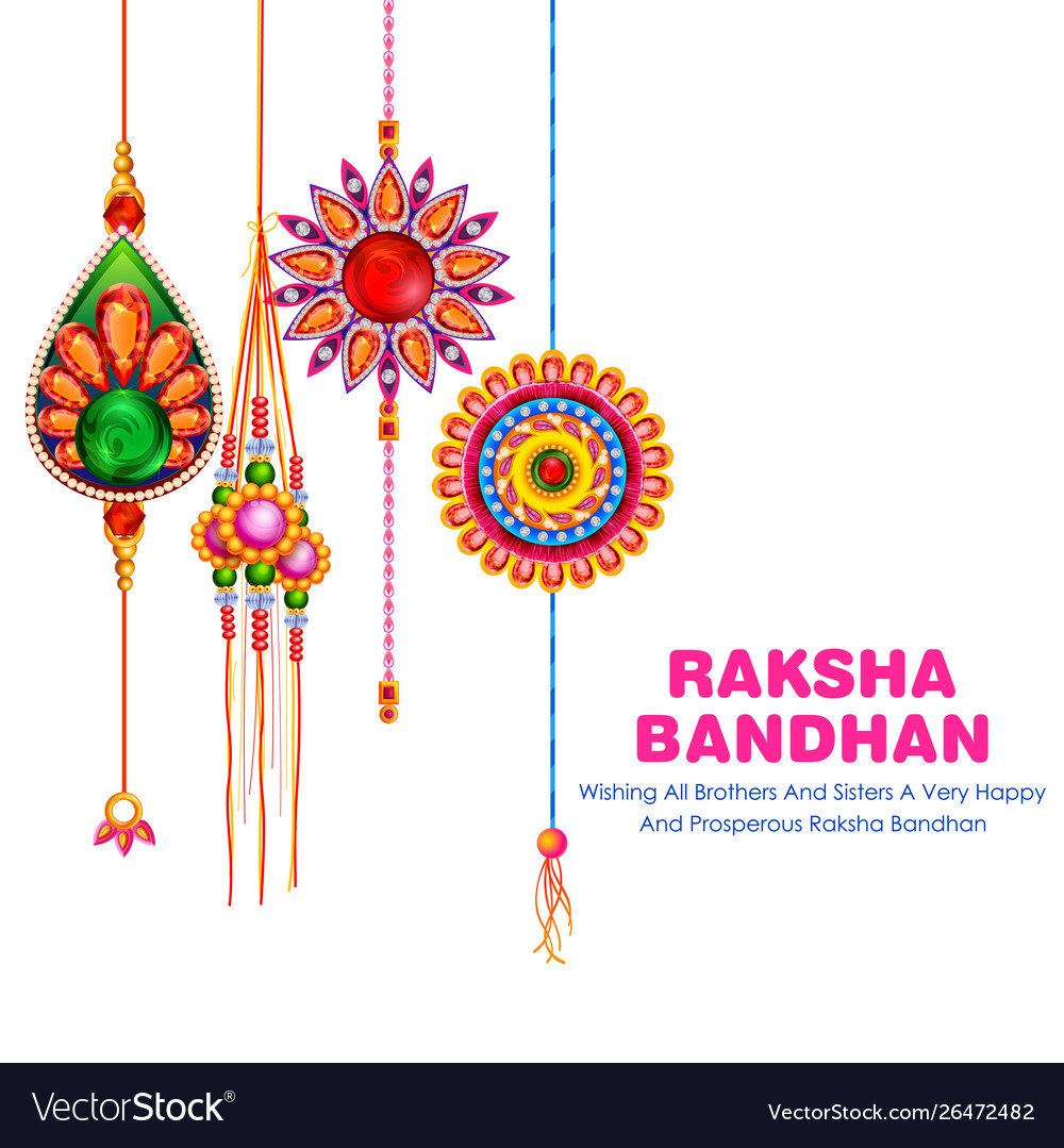 greeting-card-with-decorative-rakhi-for-raksha-vector-image