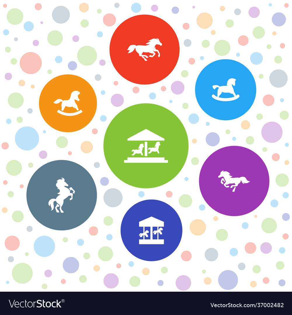 Pony icons Royalty Free Vector Image - VectorStock
