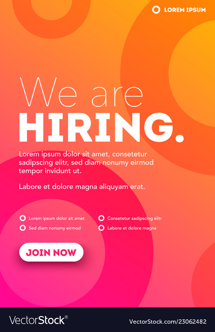 We Are Hiring Typography Poster Concept Royalty Free Vector