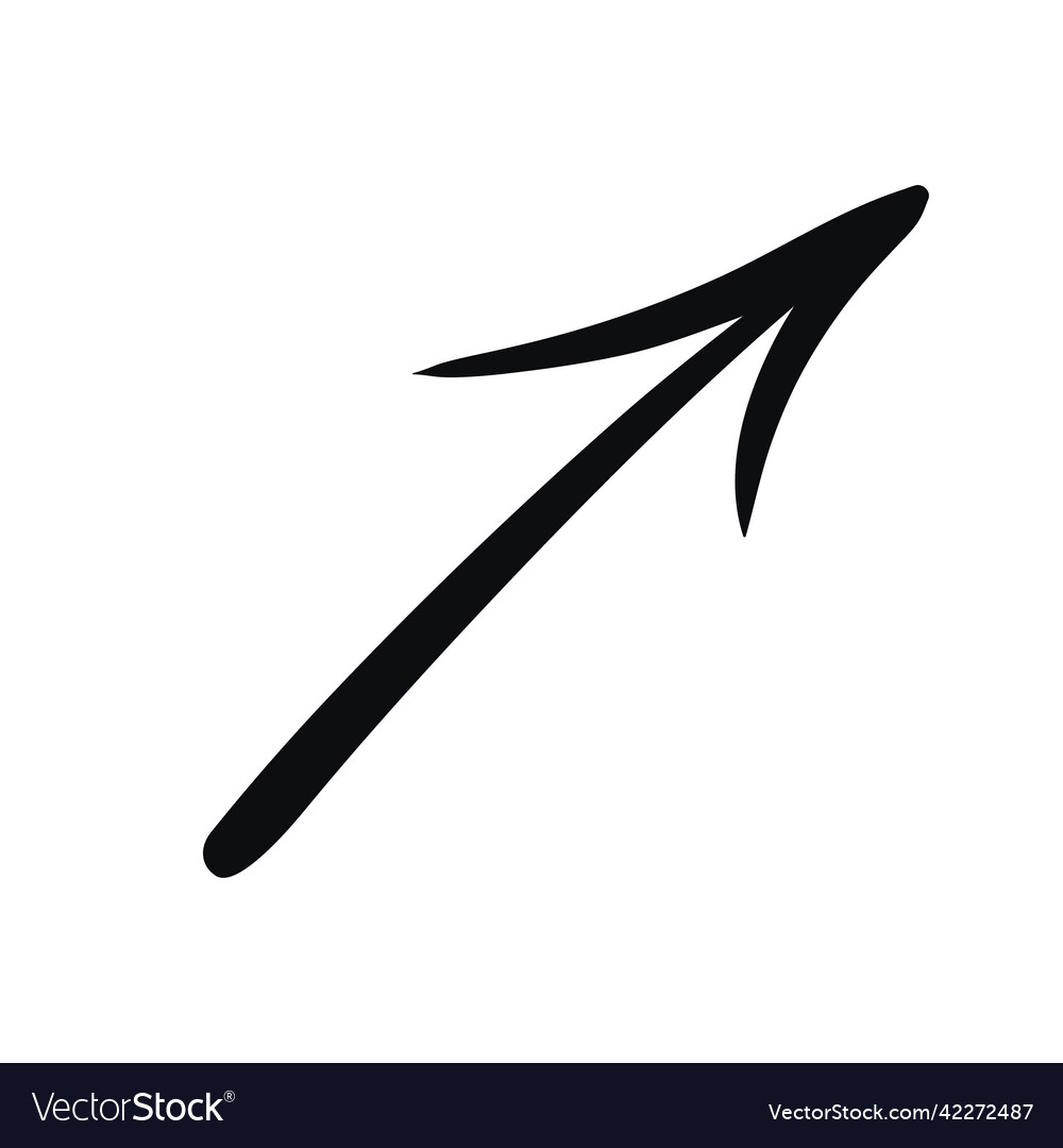 Arrow hand draw style black color Royalty Free Vector Image