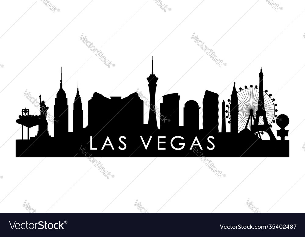 Las vegas skyline silhouette black vegas city Vector Image