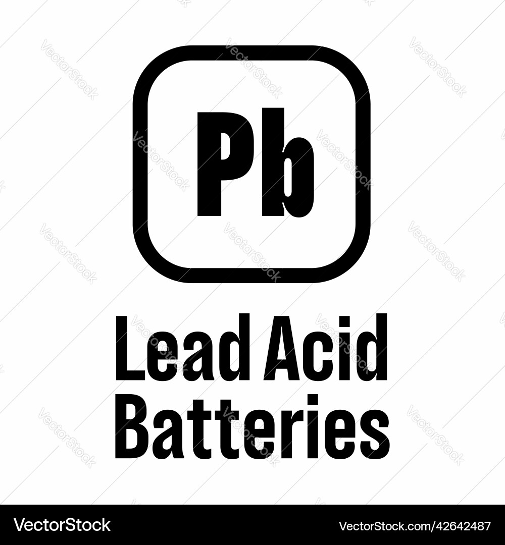 Lead acid batteries information sign Royalty Free Vector