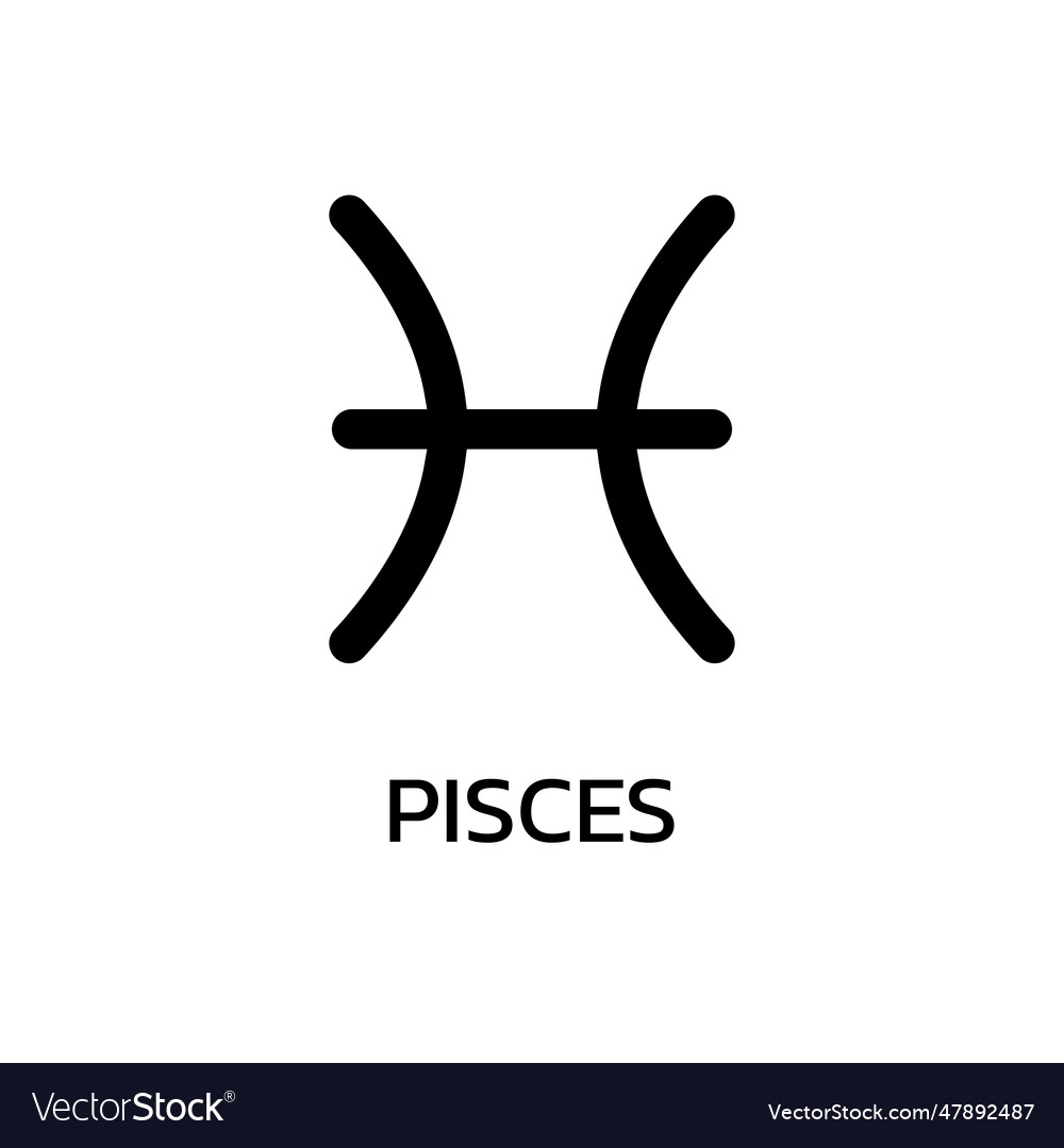 Pisces icon or sign zodiac astrology horoscope Vector Image