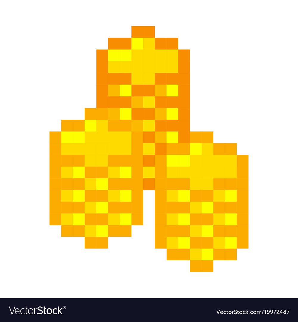 Pixel art golden coin retro video game