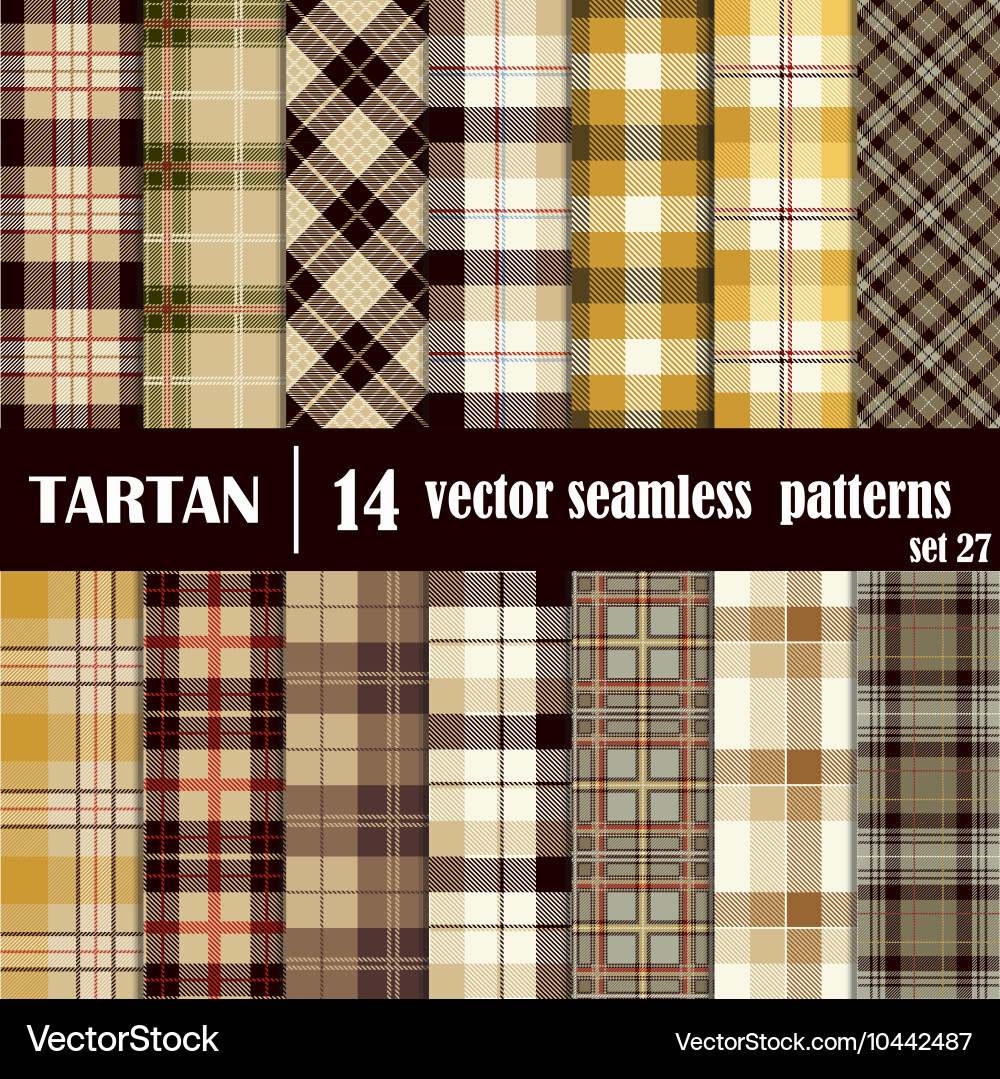 Set tartan seamless pattern Royalty Free Vector Image