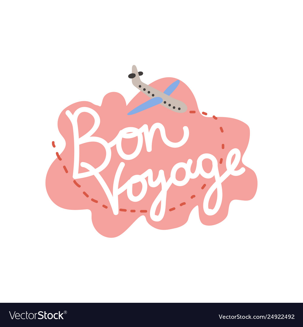 Bon voyage have nice trip banner template Vector Image Pertaining To Bon Voyage Card Template