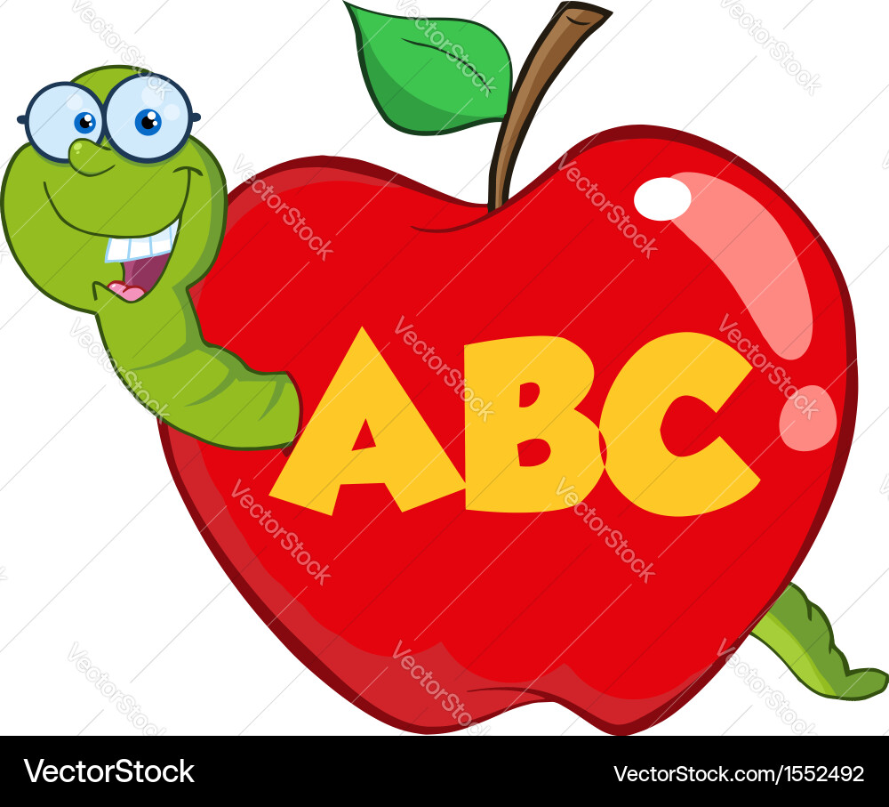 Book worm Royalty Free Vector Image - VectorStock