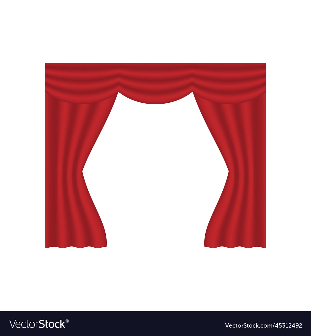 Scarlet Red Curtains Interior Decoration Design Vector Image