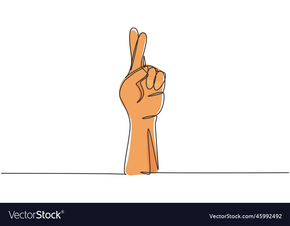 Single one line drawing hands icons and symbols Vector Image