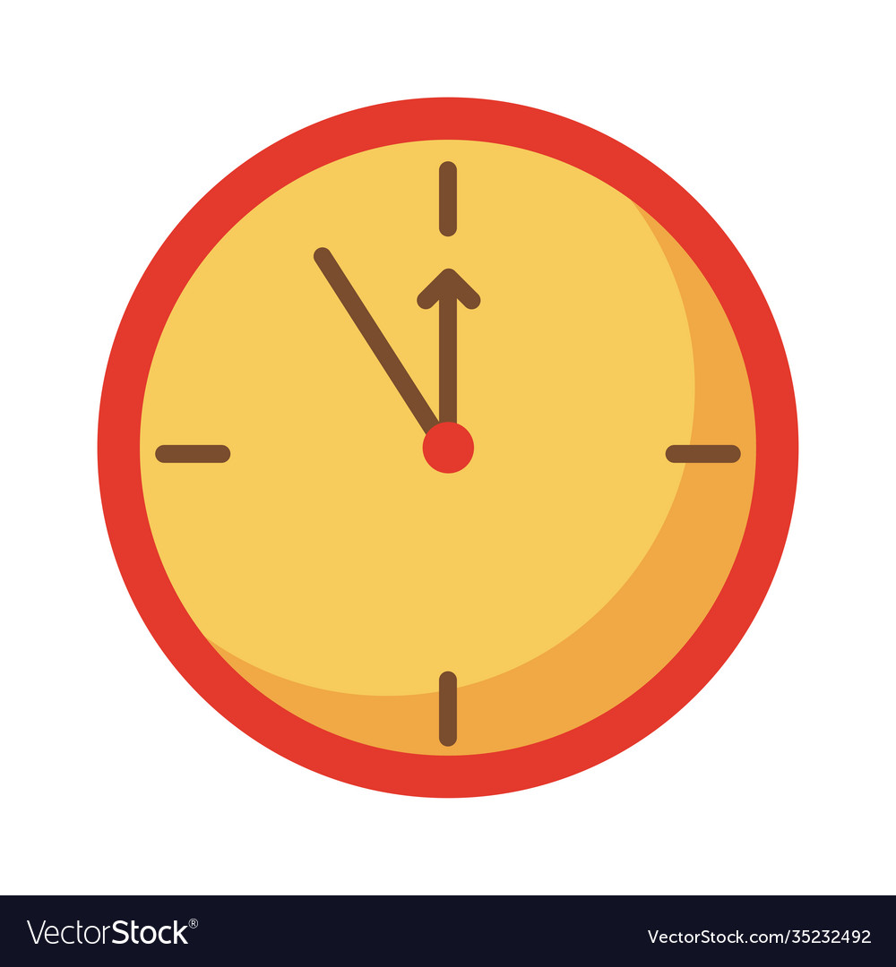 Time clock flat style icon