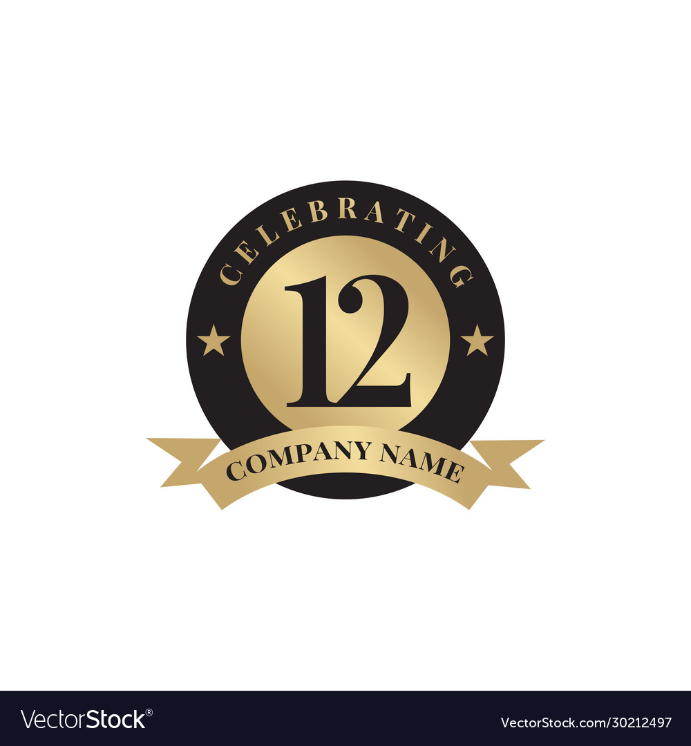 12th year anniversary emblem logo design vector illustration template Stock  Vector Image & Art - Alamy