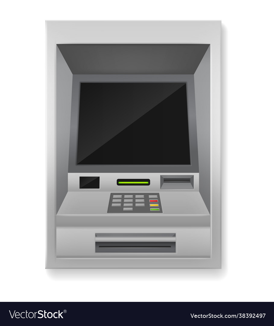 Atm realistic payment machine 3d banking Vector Image