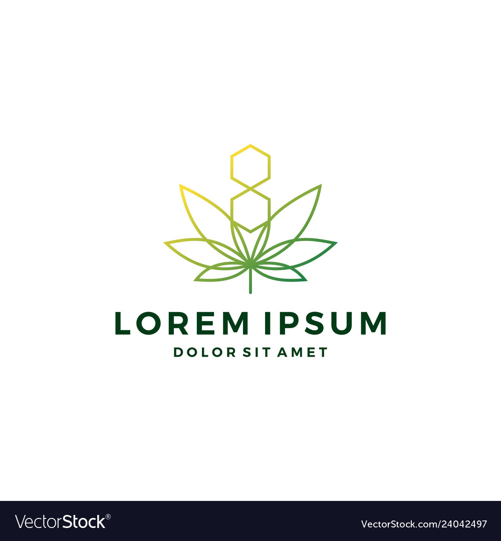 Cannabis hemp marijuana leaf geometric logo vector image Cannabis hemp marijuana leaf geometric logo