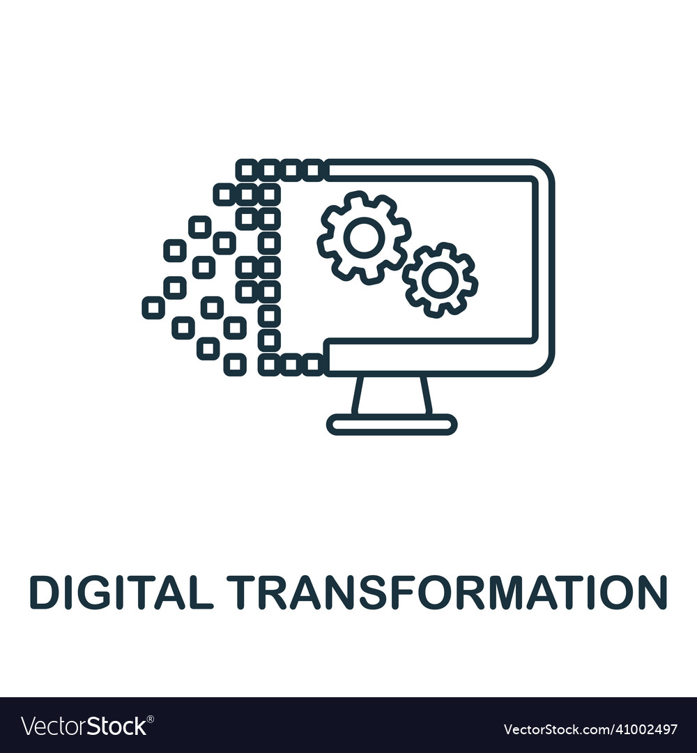 Digital transformation icon line element from Vector Image