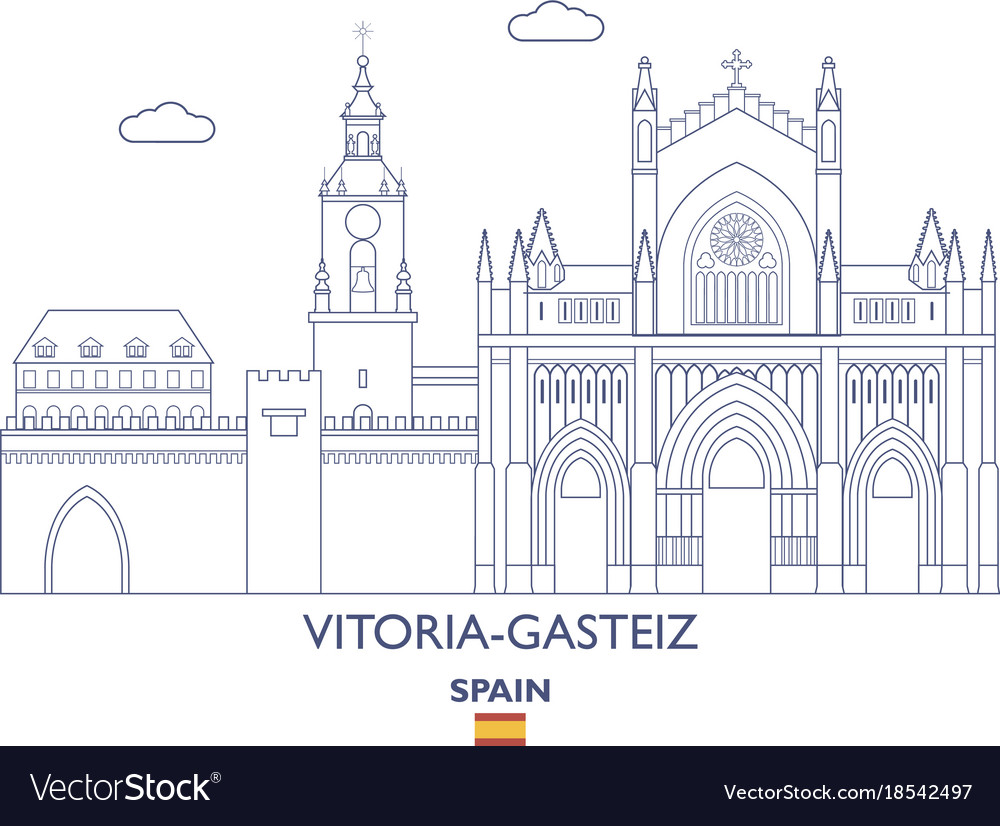 Vitoria-gasteiz city skyline Royalty Free Vector Image