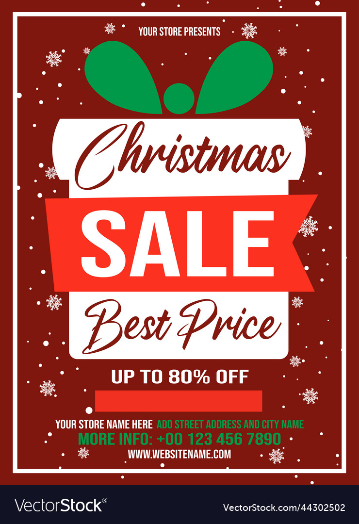 Christmas big sale flyer poster design