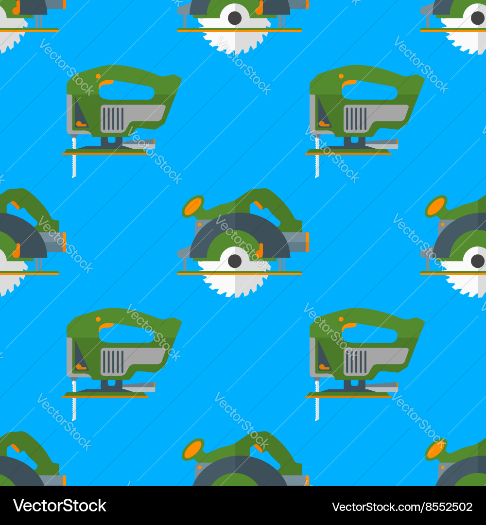Circular saw jigsaw seamless pattern Royalty Free Vector
