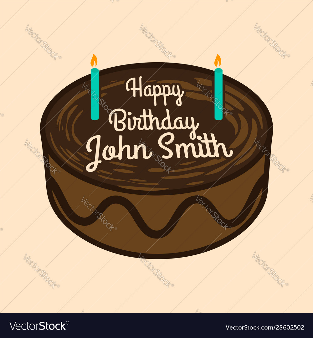 Happy Birthday Cake With Name Royalty Free Vector Image