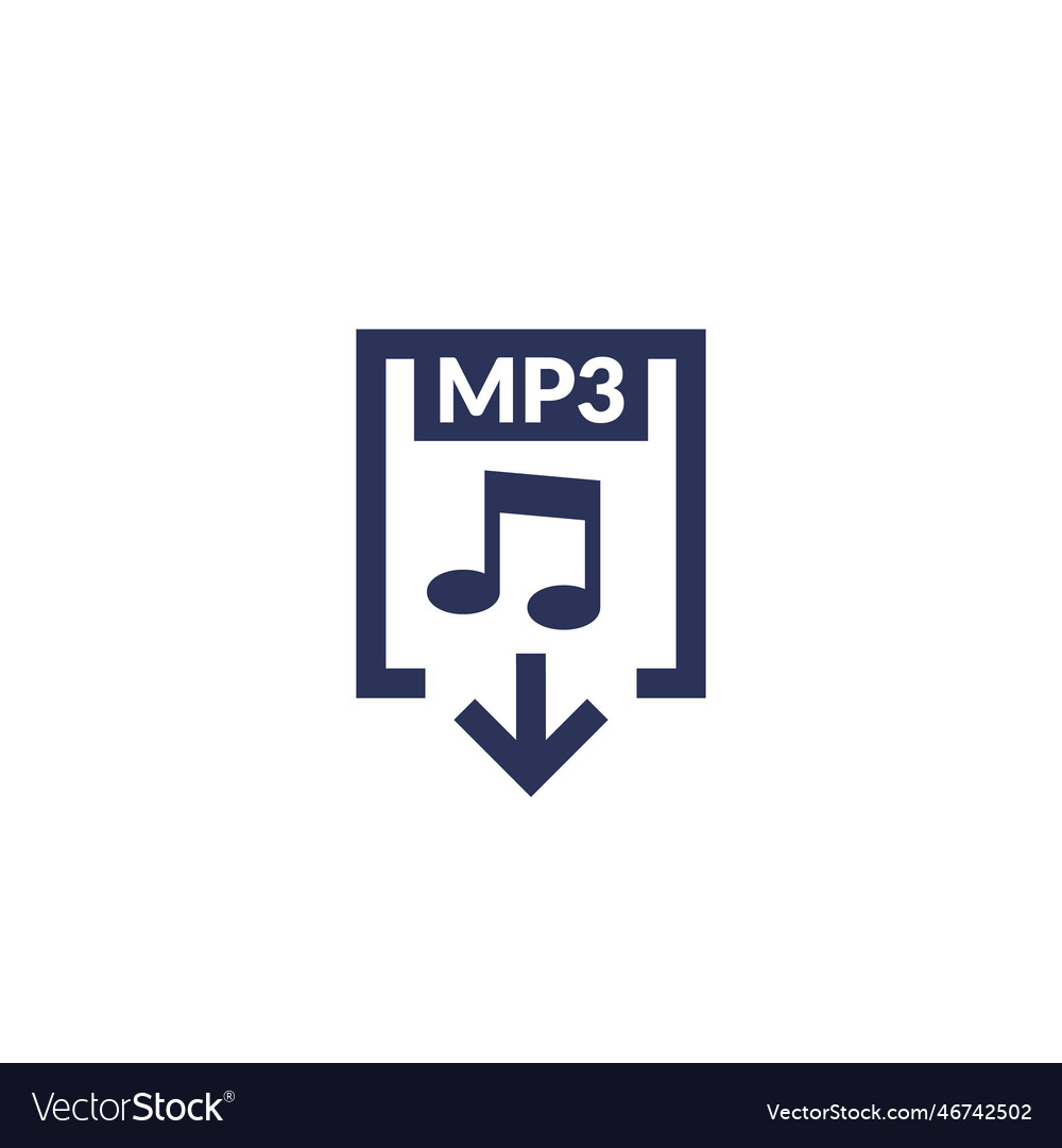 Mp3 file download icon lossy audio format Vector Image