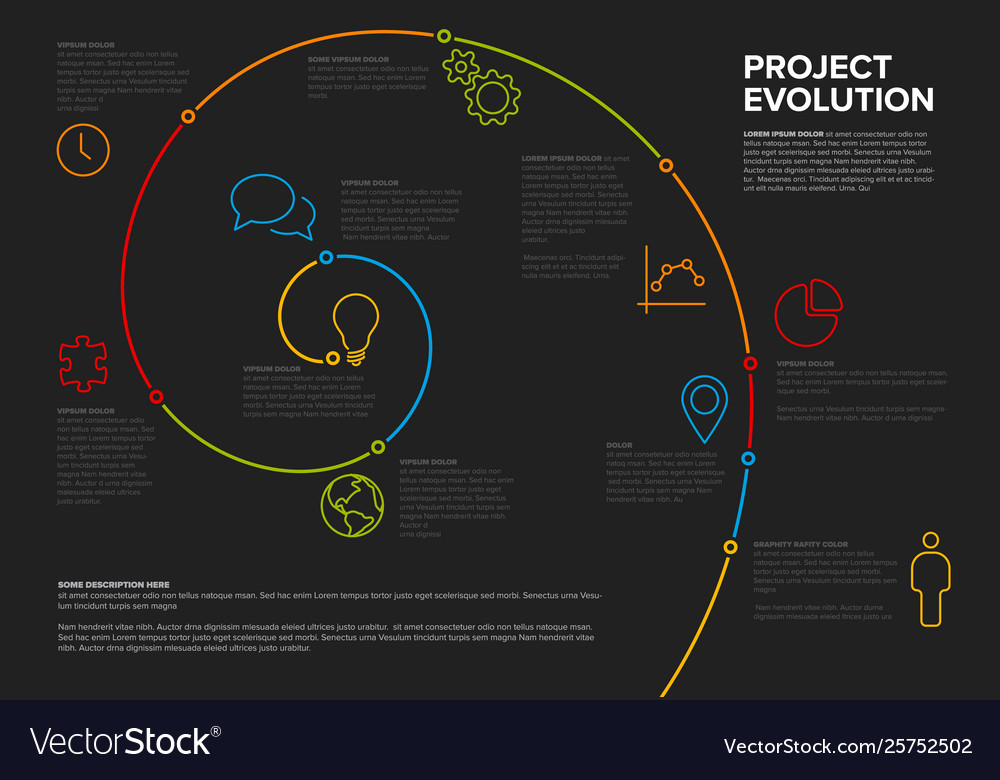 Project evolution timeline template Royalty Free Vector