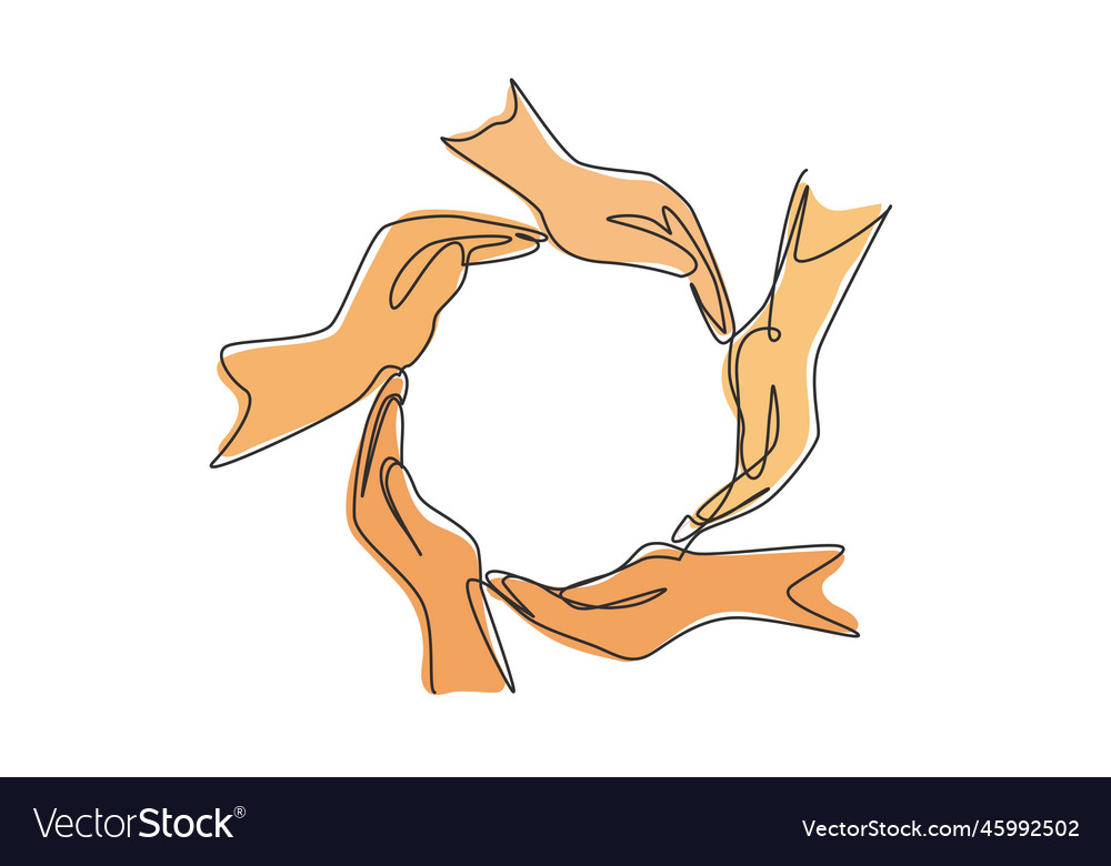 Single continuous line drawing circle made Vector Image