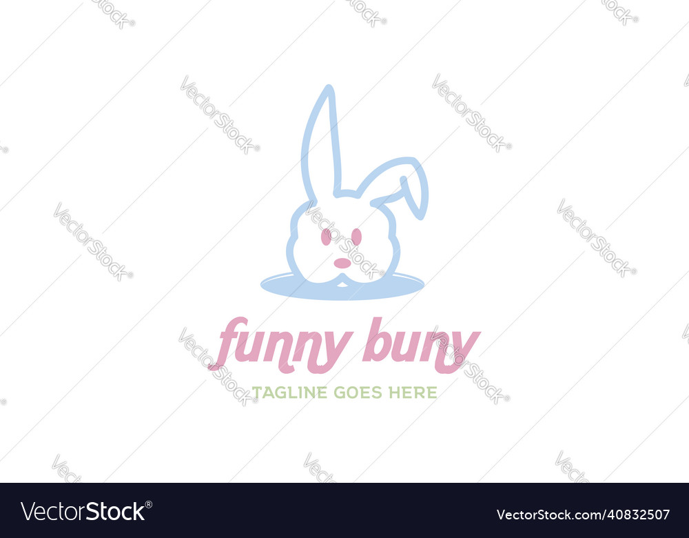 Funny cute baby rabbit bunny cartoon mascot