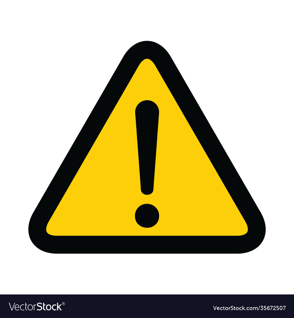 Hazard warning warn symbol icon flat sign symbol Vector Image