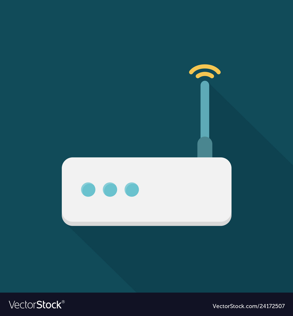 Router icon set of great flat icons with style Vector Image