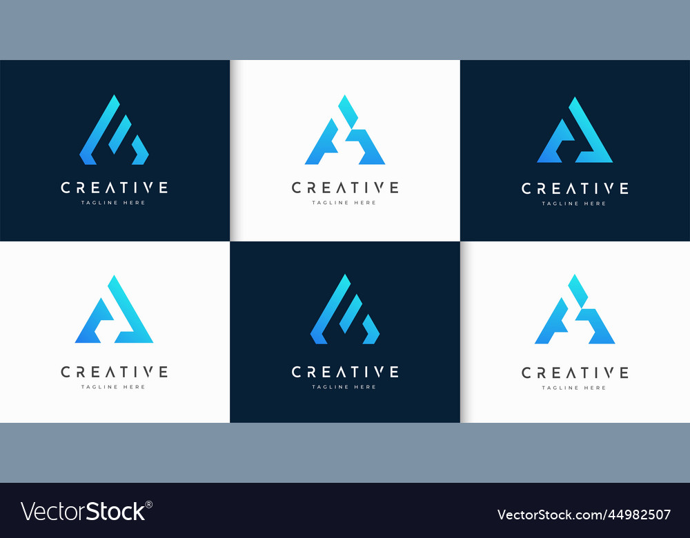 Set of creative letter a monogram style logo Vector Image