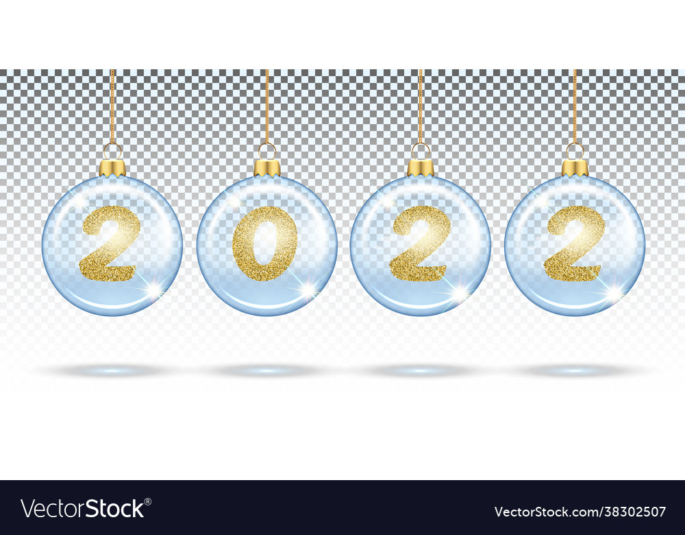 2022 Christmas Balls Png Transparent Christmas Balls 2022 Gold Royalty Free Vector