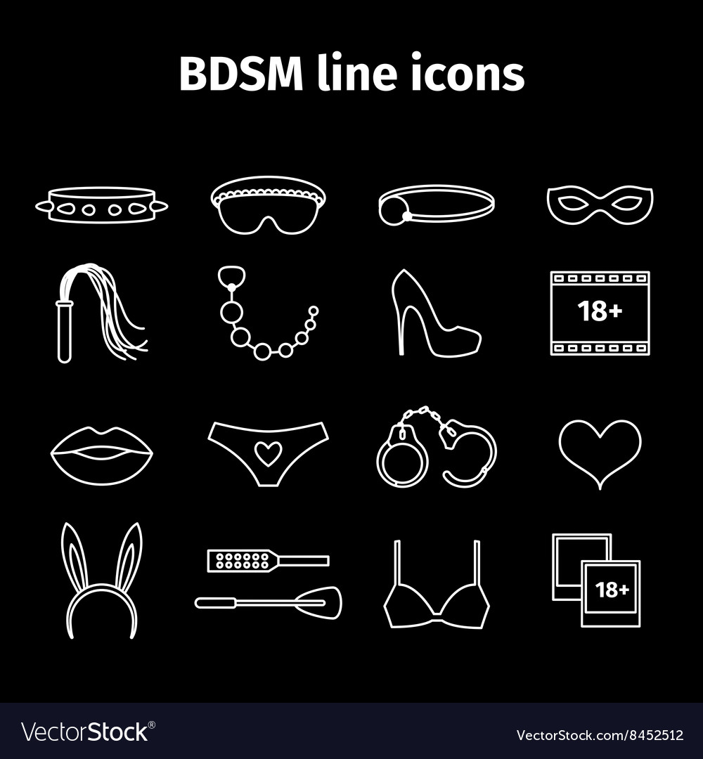 BDSM line icons. 