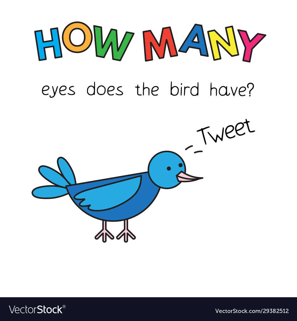 Cartoon bird counting game for kids Royalty Free Vector
