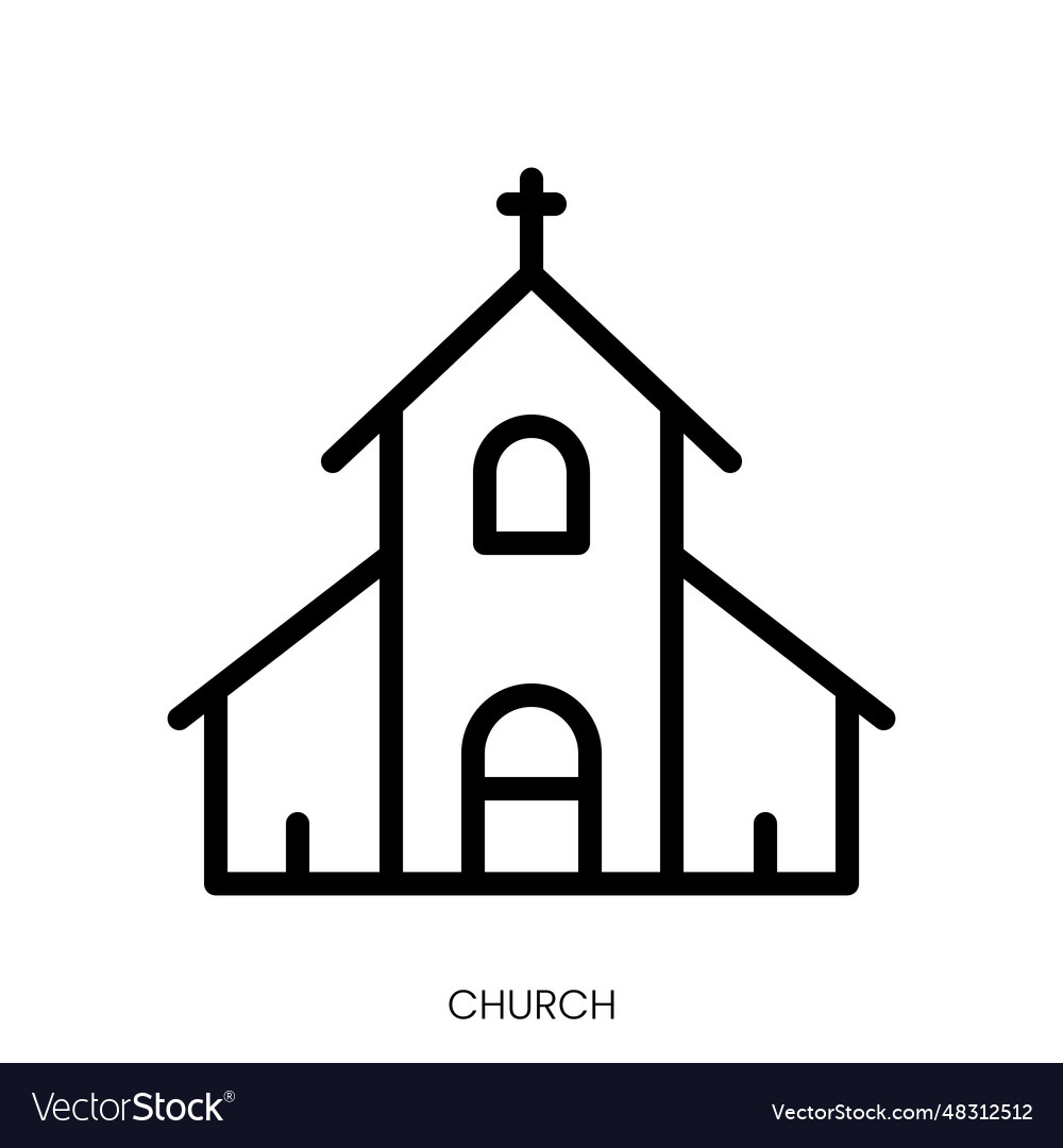 Church icon line art style design isolated