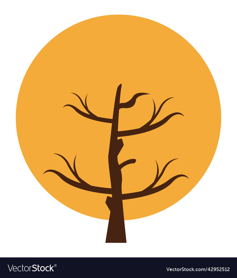 Circular autumn season tree Royalty Free Vector Image