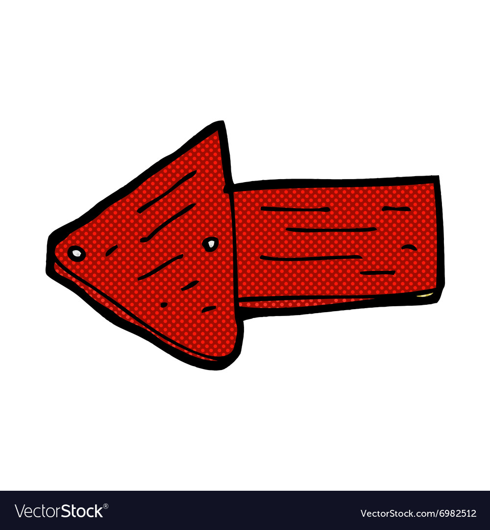 comic cartoon pointing arrow symbol royalty free vector