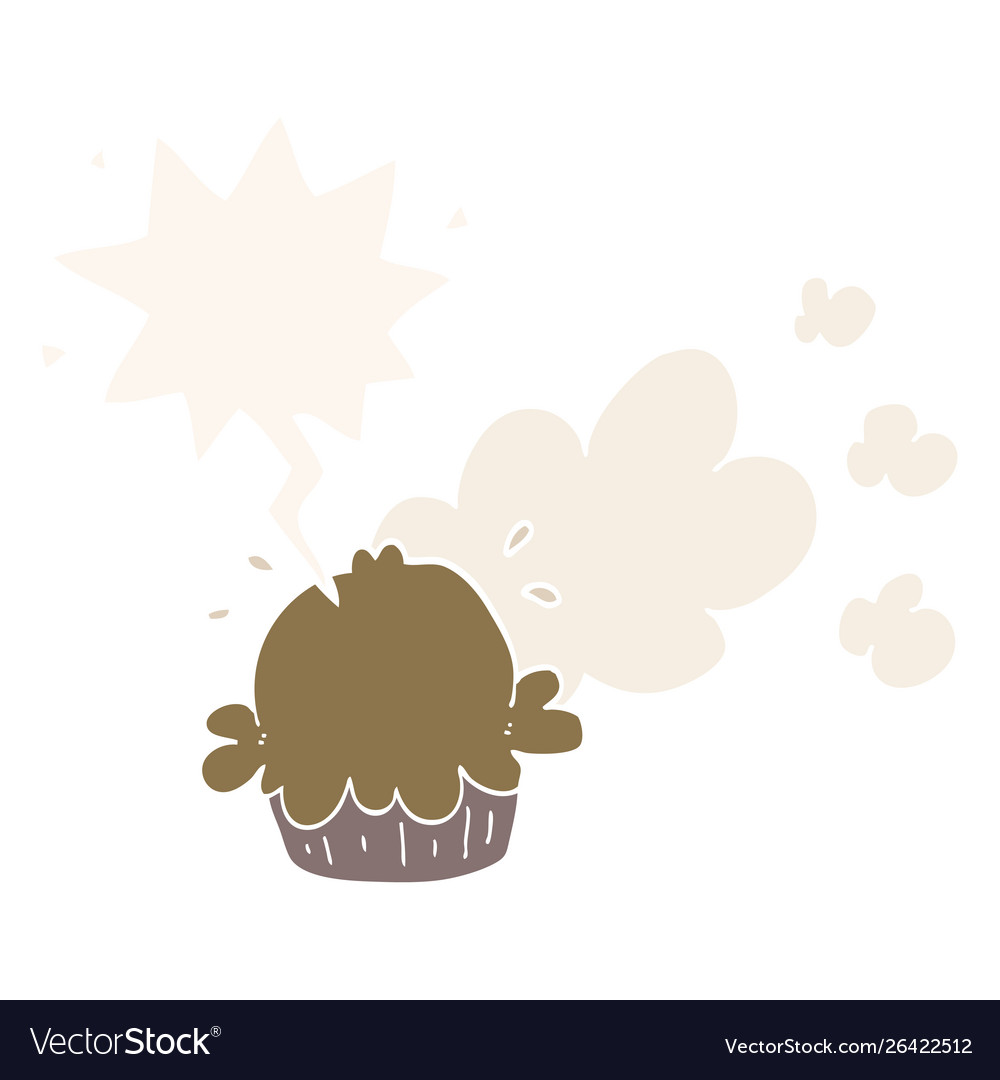 Cute cartoon pie and speech bubble in retro style Vector Image