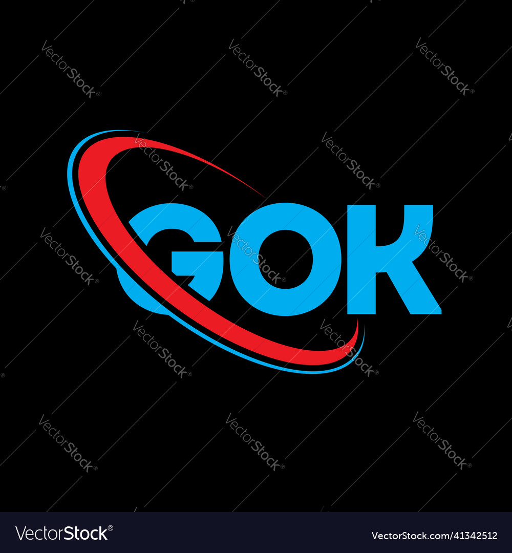 Gok logo letter design Royalty Free Vector Image