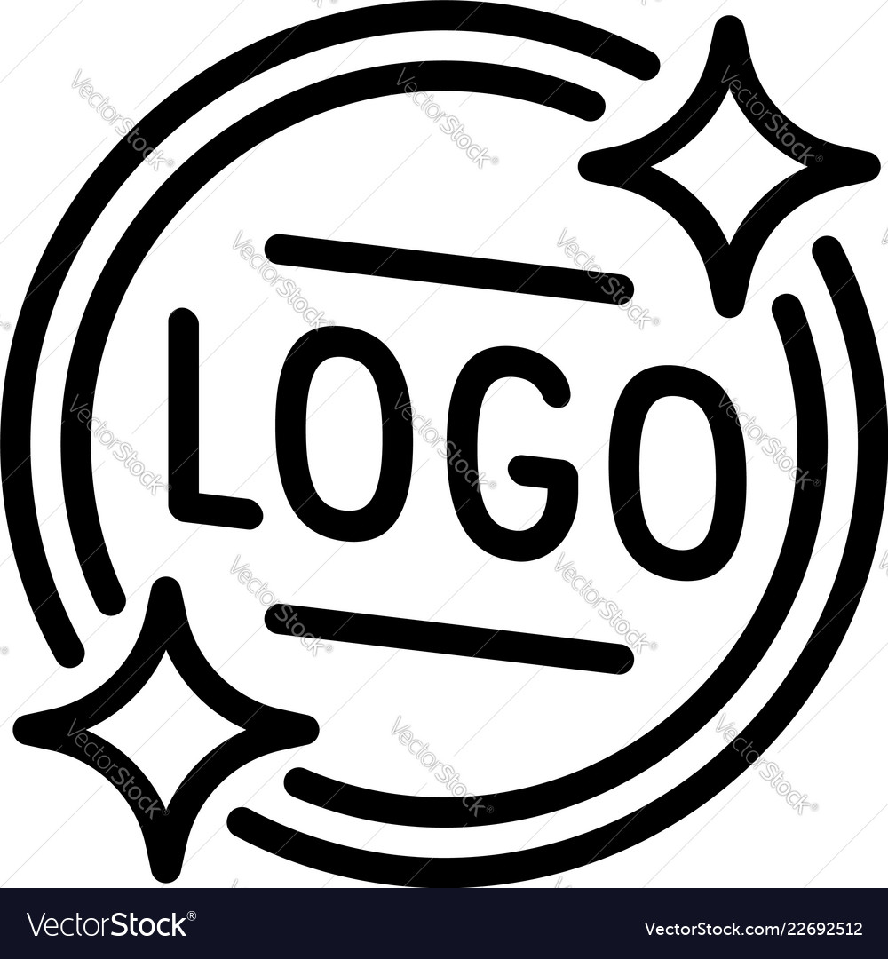 Logo emblem icon outline style Royalty Free Vector Image