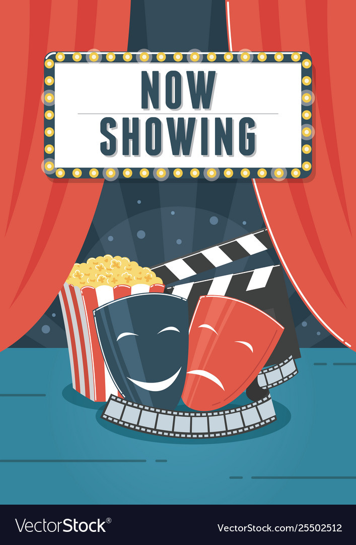 Now showing cinema can be used for flyer poster Vector Image