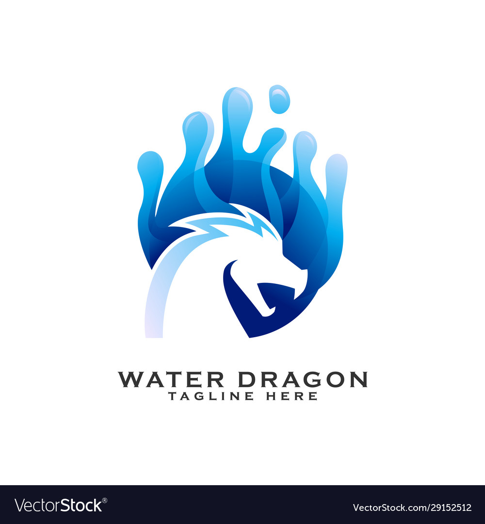 Water dragon gradient logo icon Royalty Free Vector Image